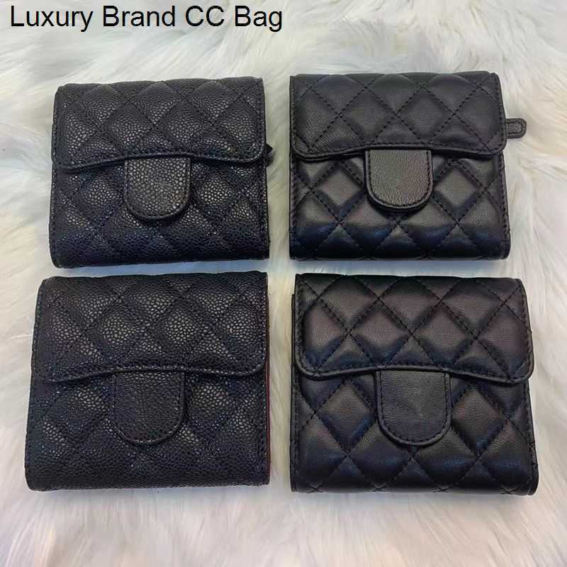

Classic Custom Ladies CC High End Wallets Zipper Luxury 7AAA Wallet Caviar Leather Fashion Card Holder Leather Casual Coin Purse, Caviar leather gold