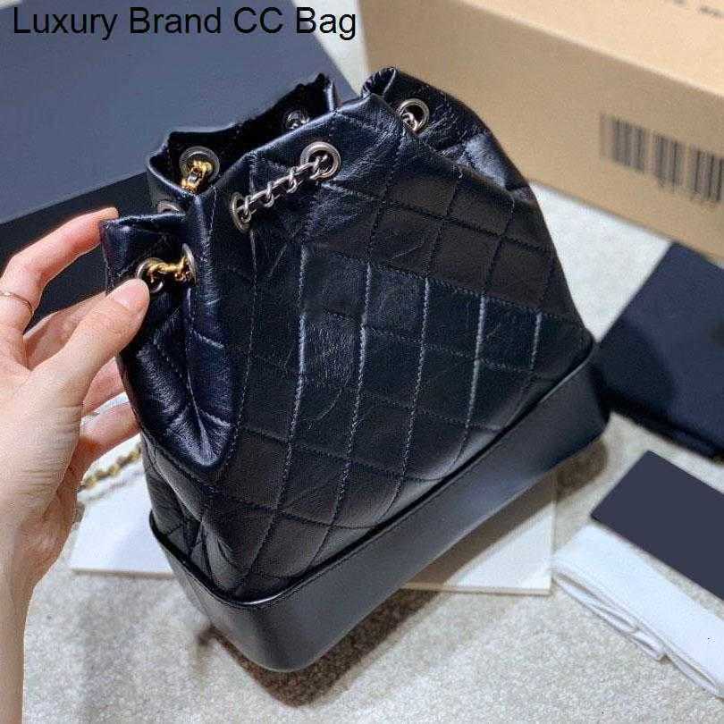 

Black CC Classic Backpack Backpack Style Drawstring Vintage France Womens Bags Quilted Aged Gold-Silver Metall Hardware Matelasse Chain Crossbody Shoulder Handb