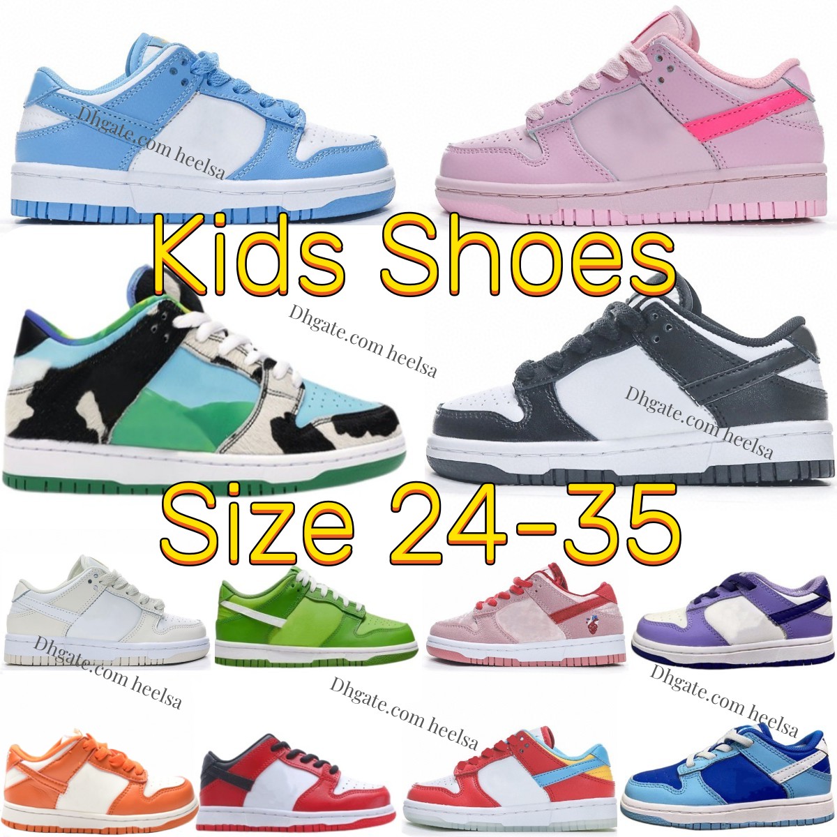 

Kids Shoes Dunks Sb Low Sneakers Children Youth Shoe Kid Boys Girls Sport Trainers Outdoor Athletic Toddlers Runner Sneaker White Black Panda Triple Pink Size 24-35, No box