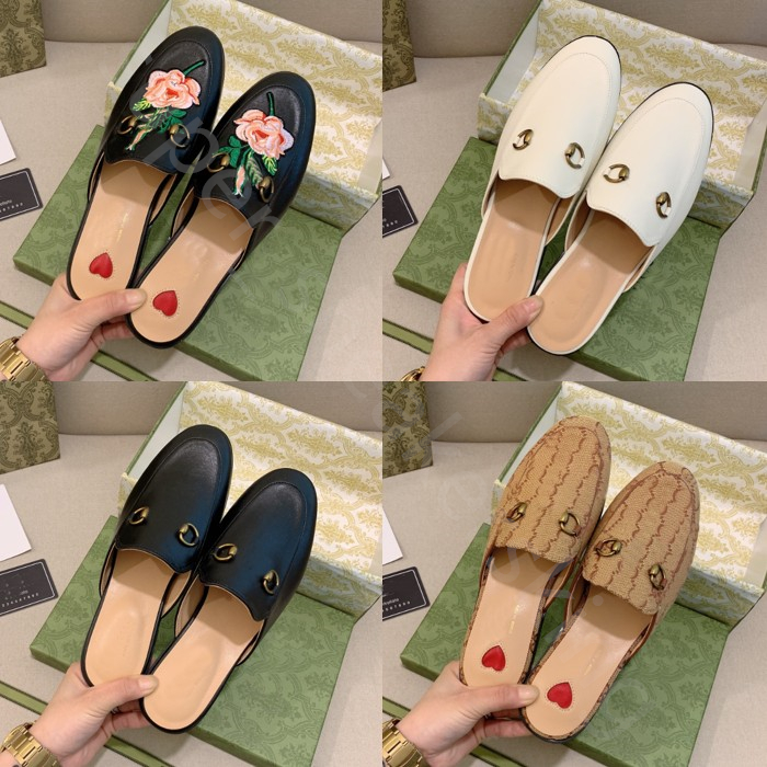 

Women Loafers Leather Sandals Designer Slippers Casual Shoes Slipper Mules Sandal Metal Chain Lace Velvet Slides With box 35-41