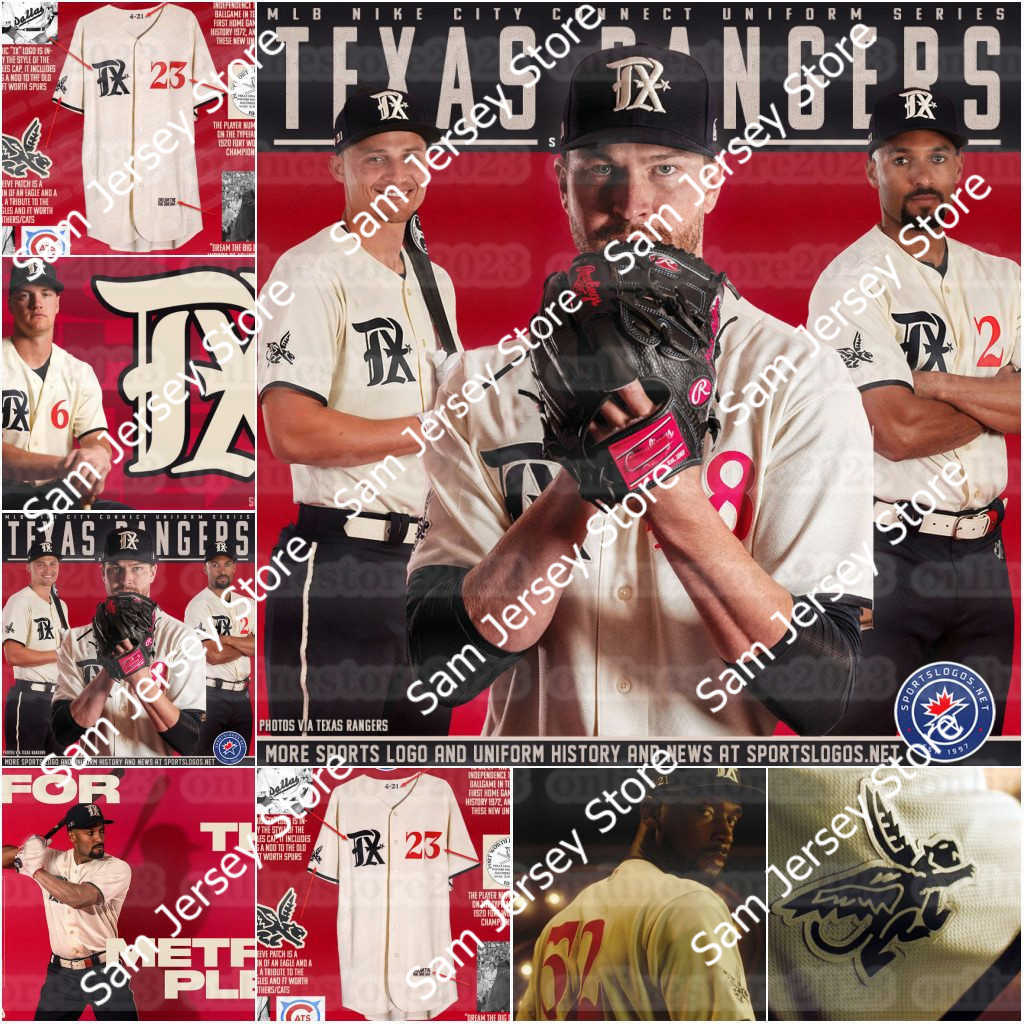 

Texas 2023 City Connect Baseball Jerseys Rangers Jacob deGrom Corey Seager Jon Gray Nathan Eovaldi Nolan Ryan Martin Perez Mitch Garver Adolis Garcia Miller Jersey, 2023 city connect jerseys