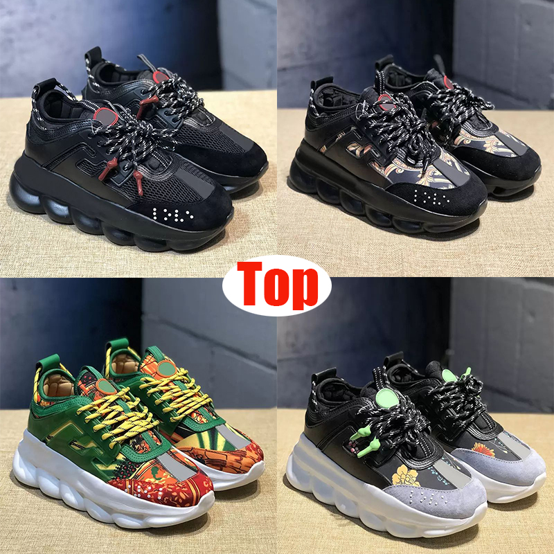 

Top Luxury Casual Shoes Italy Chain Reaction Sneakers Designer shoe Reflective Height Triple Black White multi-color suede Fashion women men designers trainers, D11