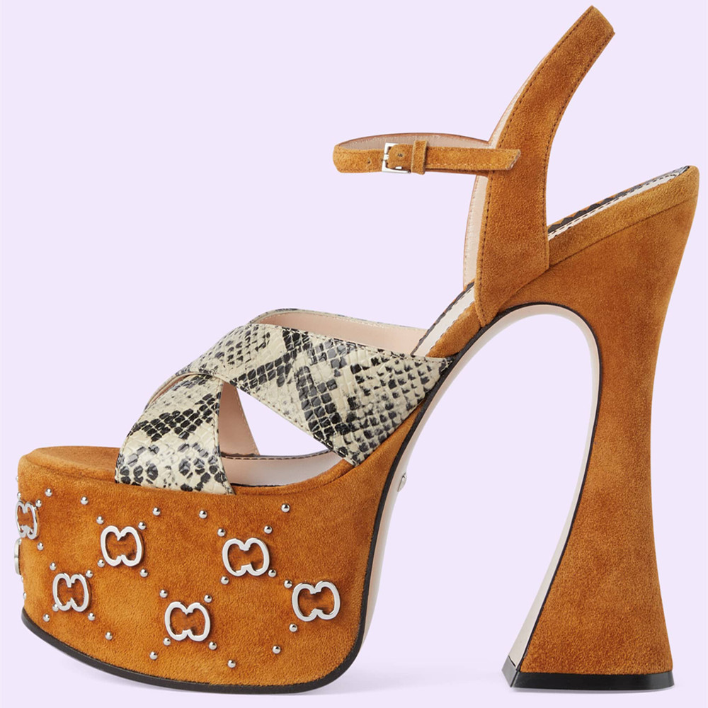 

2023 Spring/Summer New Women's Sandals Luxury Thick Sole High Heel Sandals by European and American Designers Western Banquet Party Women's Shoes, Ggm&288-1black