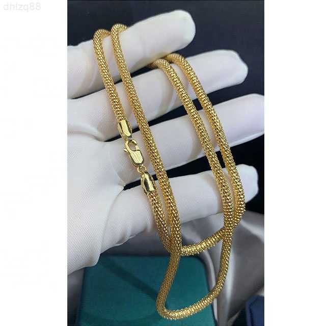 

Xinfly 2.5mm 3.7mm Wide Pure 18k Gold Round Mesh Chain Necklace Men Women