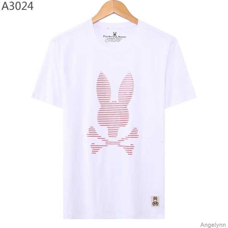 

Psycho Bunny t Shirt 23 Summer New Casual Fashion Brand Skull Rabbit Embroidery Printed Short Sleeve T-shirts for Men Pure Cotton L7lj, White