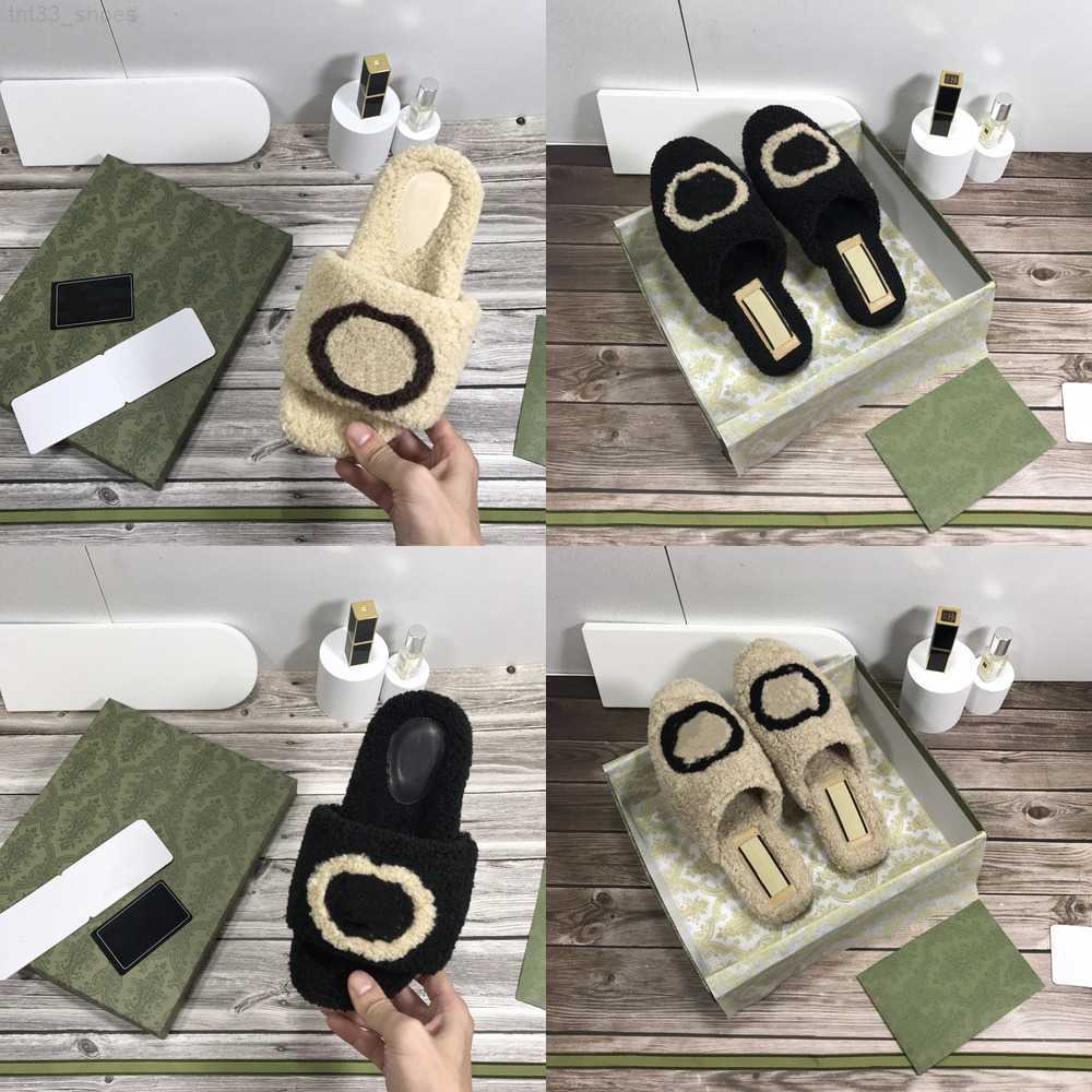 

Women Fur Slippers Slide Sandal Wool Designer Interlocking G Light Brown Merino Wool Slides Fashion Apartment Flat Muller Heel Slipper Winter Sexy Mules Size 35-40, Separate color;contact me