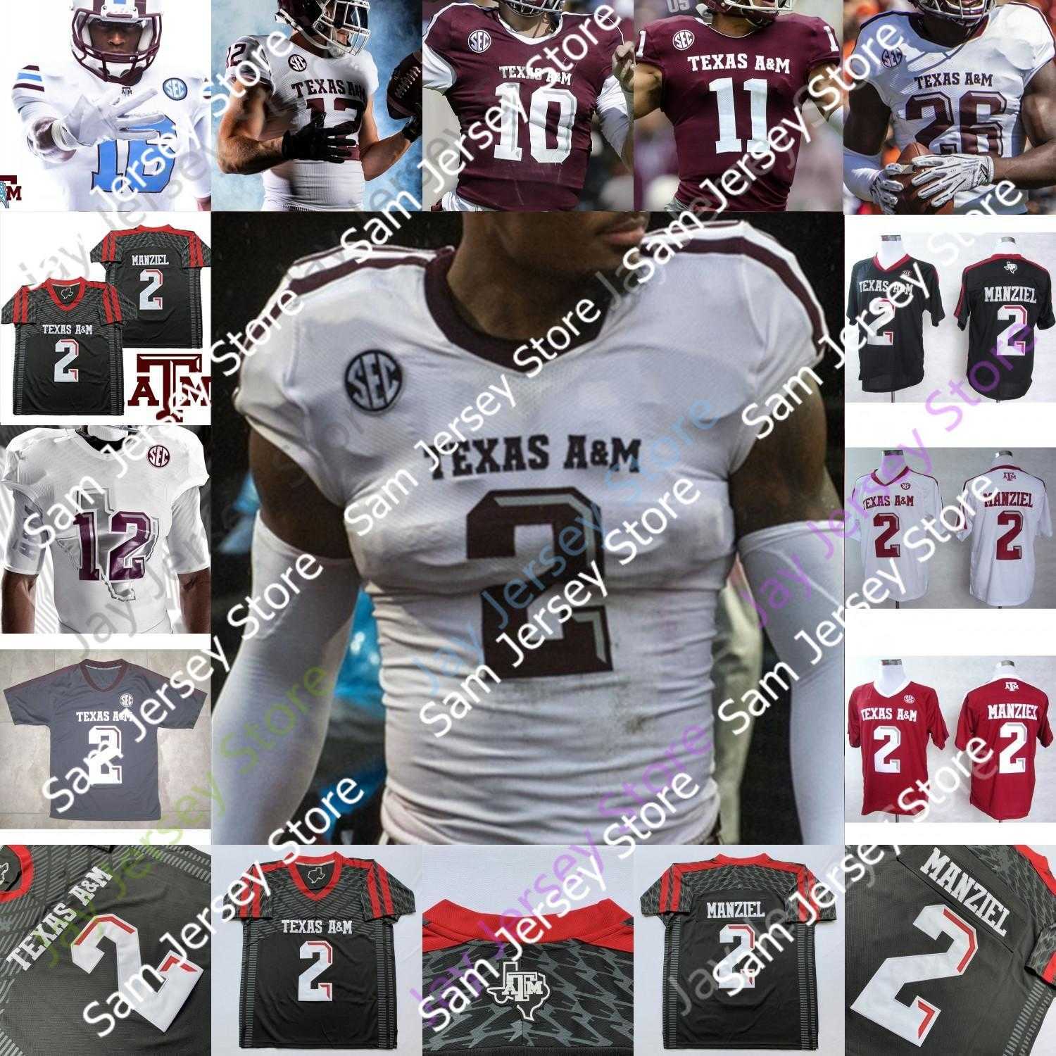 

Football Jerseys Custom NCAA College Texas AM Aggie Football Jersey Myles Garrett Mike Evans 40 Von Miller Jhamon Ausbon Johnny Manziel Kellen Mond Jerseys, White