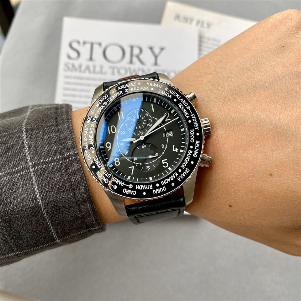 

2023 Luxury Quartz Watch for Men Pilot Series casual Fashion Men premium wristWatch Black rubber strap iwcs 13, 02