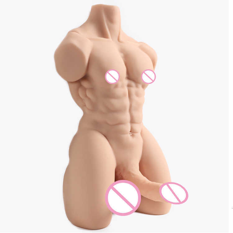 Sex Toy Dildo Massager Vibrator TPE Realistic Male Half Body Doll Muscle Men Torso Big Toys For Women Masturbation-image-863895794