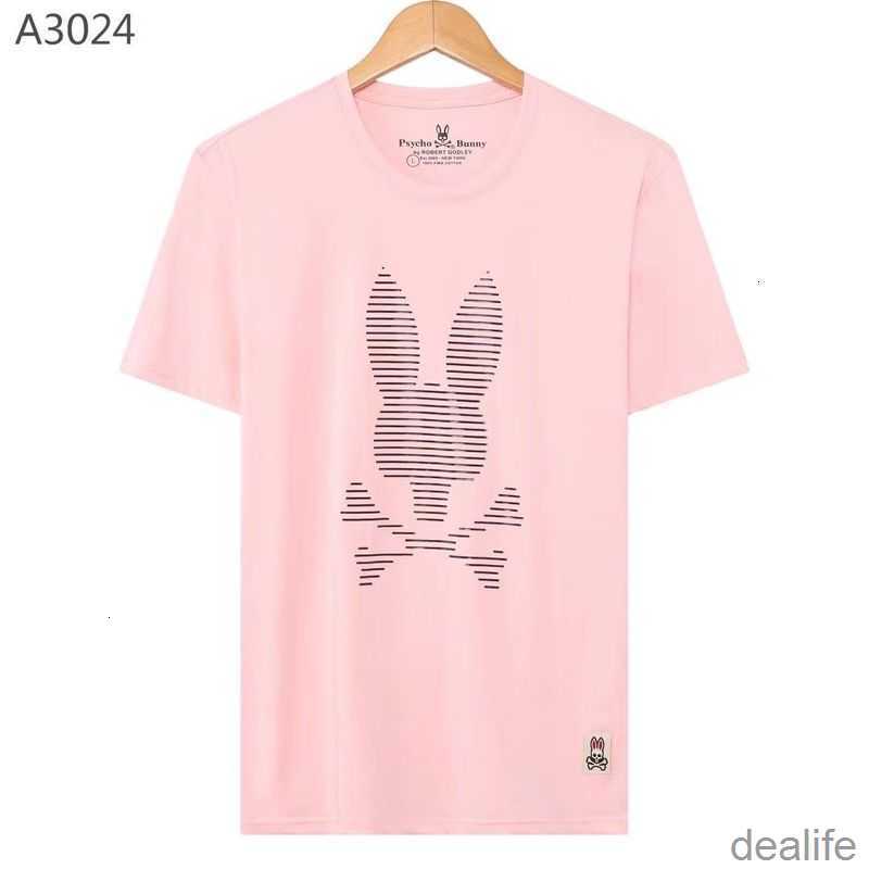 

Psycho Bunny t Shirt 23 Summer New Casual Fashion Brand Skull Rabbit Embroidery Printed Short Sleeve T-shirts for Men Pure Cotton 666s, White