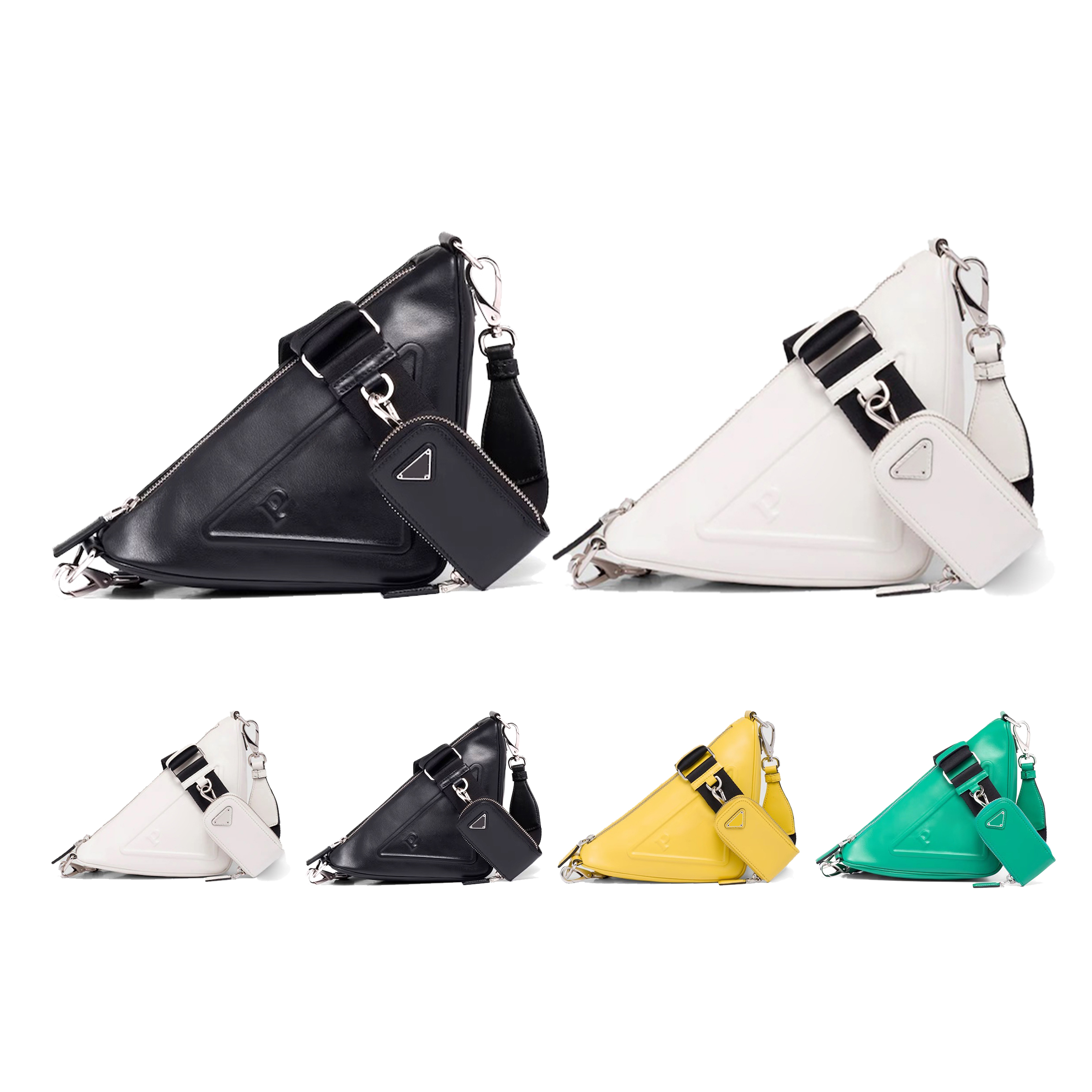 

womens triangle zipper shoulder bag mens Luxury prad handbag Designer Bag Genuine Leather hobo purse large work the tote baby clutch bum Black Vintage crossbody bags