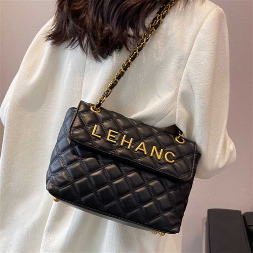 

24% OFF 2023 handbag Lingge Chain Women's New Korean Version High Capacity Embroidered Shoulder Fashion Versatile Western Style Crossbody Bag, Black4