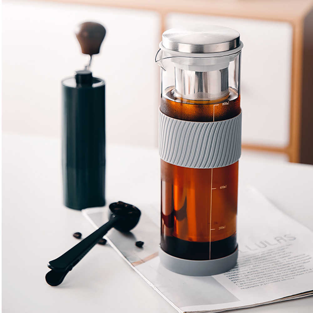 Coffee Pots Add to Wish List Cold Extraction Pot Coffee Silicone Base Ice Drip Coffee Pot for Kitchen Bar Cold Brew Coffee Maker Glass Juice Tea-image-863872735