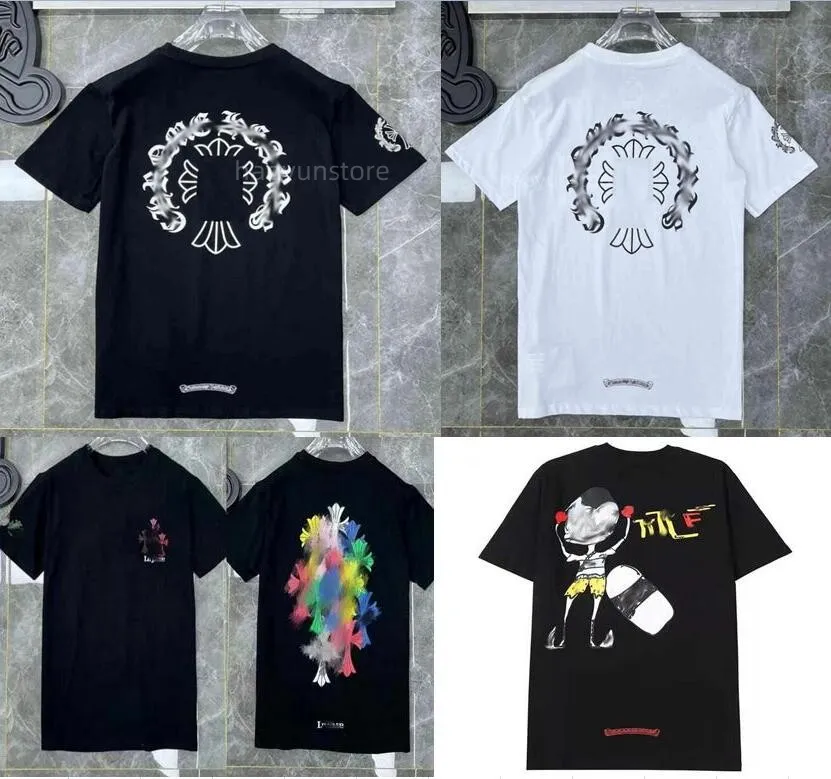 

2023 Classics Mens t Shirts Heart High Quality Brand Crew Neck Chromes Short Sleeves Tops Tees Ch T-shirts Sweater Casual Horseshoe Sanskrit Cross Print, Cus12