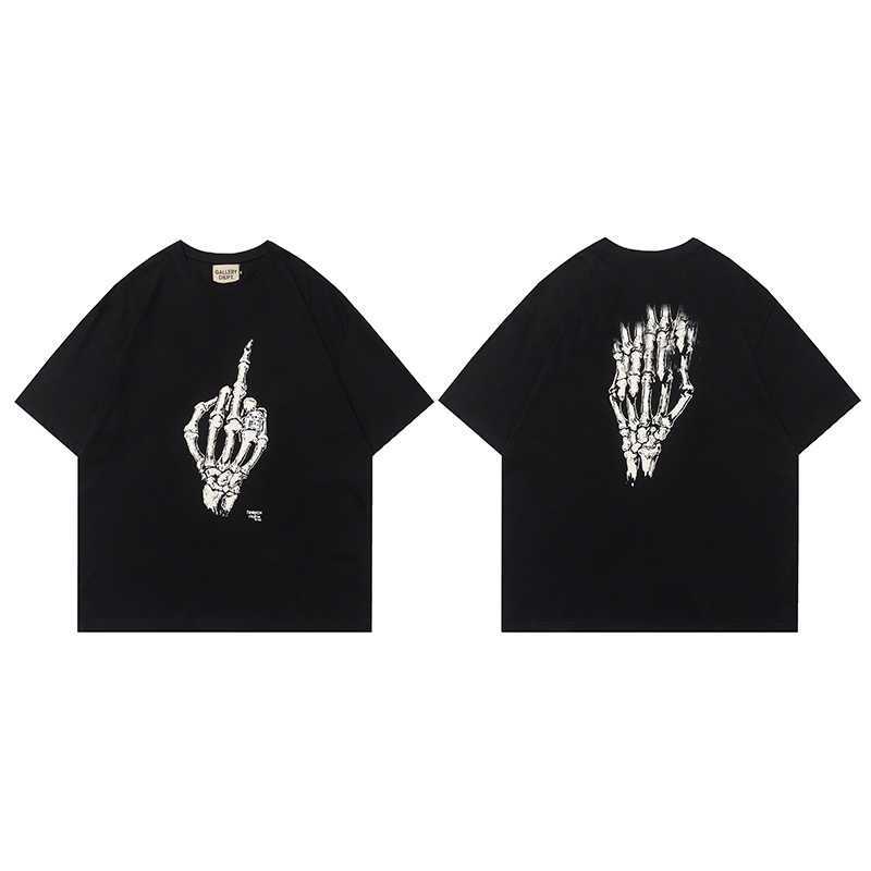 

Men's T-shirt couple American high street large size hip-hop niche hand-painted fashion men's and hellstar women's same style printed short sleeve loose graffiti, Black