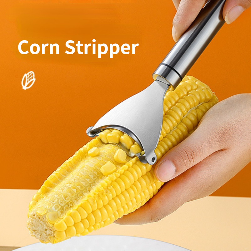 

1PC Stainless Steel Corn Stripper Corn Kernels Cob Peeler Threshing Thresher Blade Metal Kitchen Corn Cutter Tools Gadgets