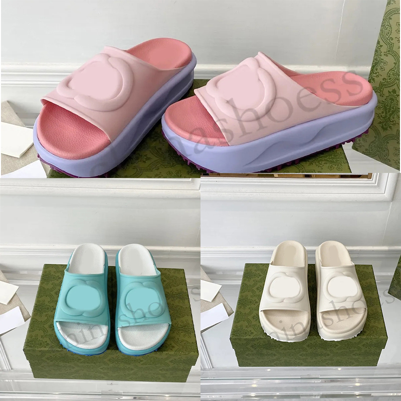 

2023 Soft foam Slipper Designer Sandal Casual Shoes Lady Slides Luxury Glogo Think Soles Platform Shoes wedge summer Beach Women's Fashion Slippers, Color 4