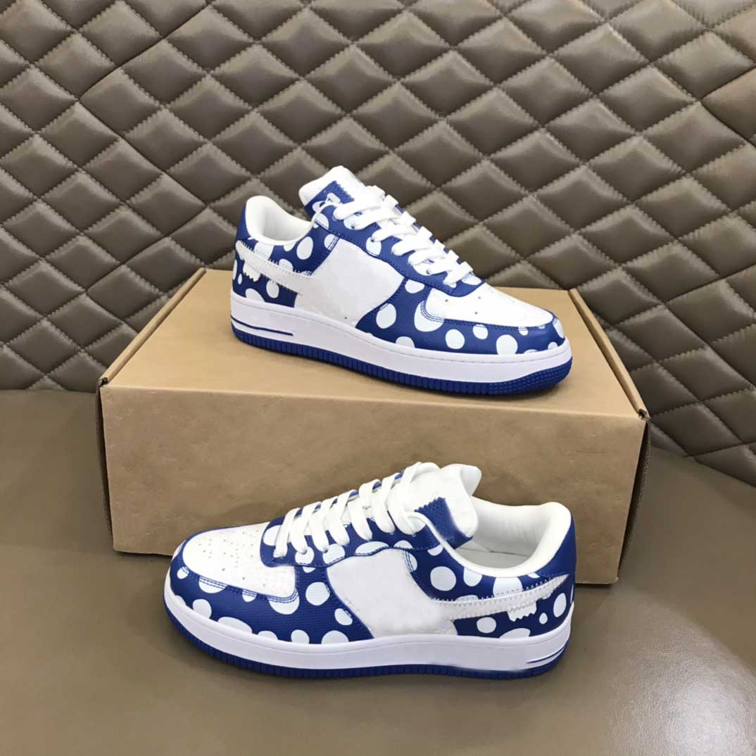 

top quality Casual Shoes 2023 men's shoes fashion sneakers printed embroidery luxury casual brand flat letters women's travel leather lace-up platform, Blue