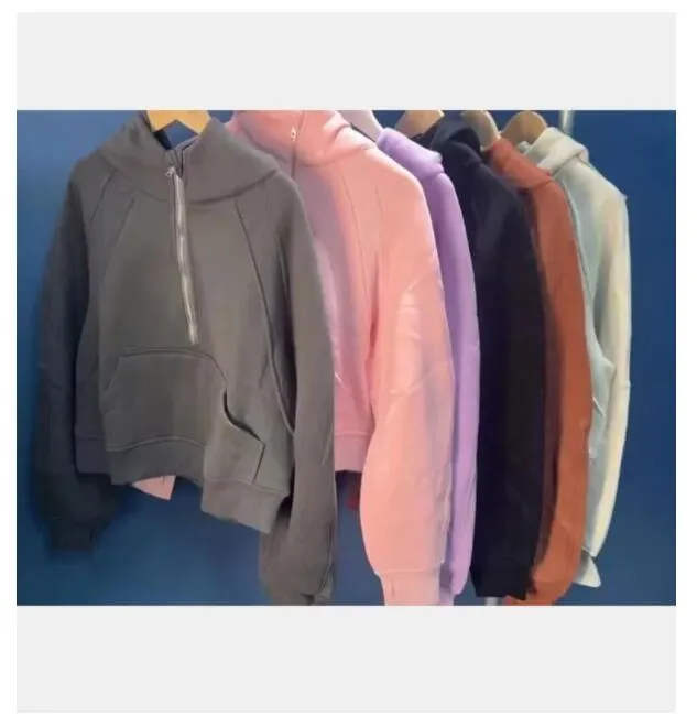 

Lulus Yoga Outfits Yoga suit women's sports half zip hoodie loose fitting set wrinkle resistant fleece lock warm fitness jacket sweater kj