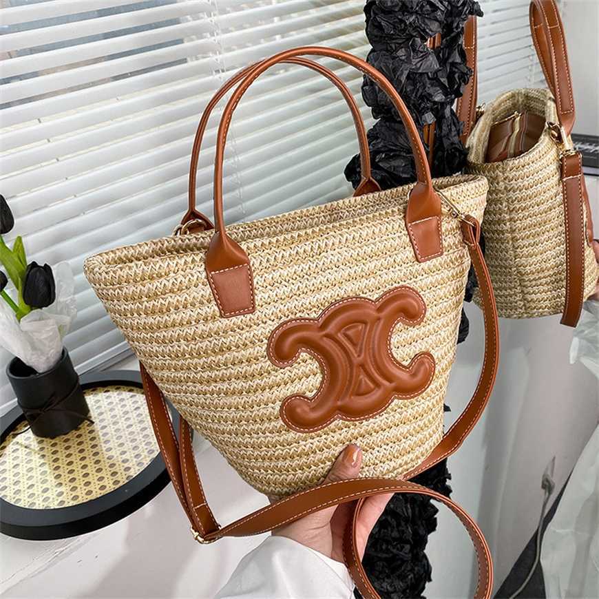 

24% OFF 2023 Fashion handbag Lilo French style one shoulder corn husk woven portable straw cabbage basket holiday beach bag triumphal arch, White7