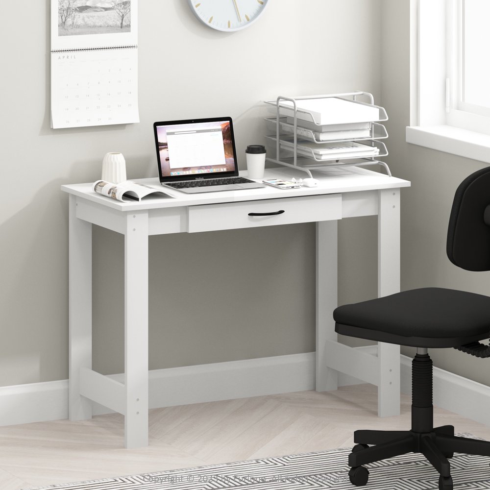 

JAYA Writing Desk with Drawer, White