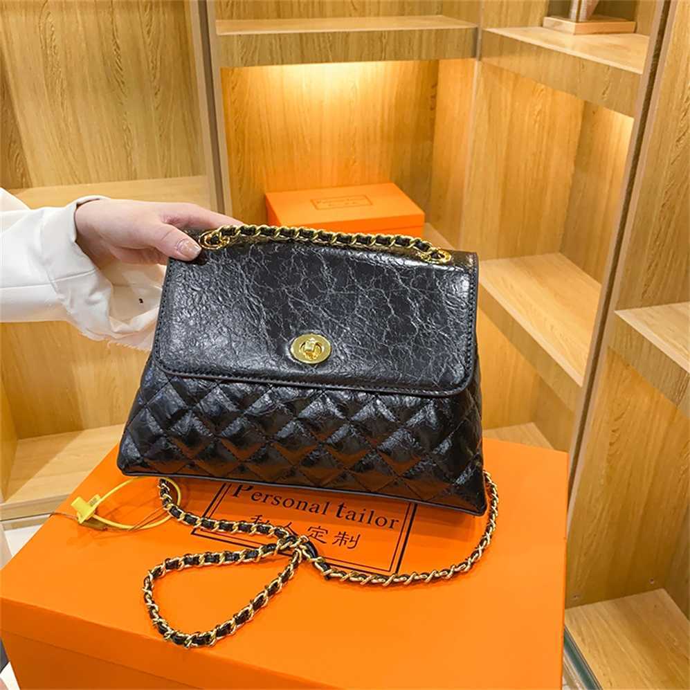 

Luxury Handbags sale Lingge Black Chain Bag for Women's Crossbody High Grade Summer Capacity Double Layer One Shoulder Underarm Stray, Black3