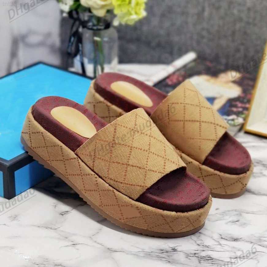 

Unisex slipper designer slide women luxury flatform double G canvas Interlocking sandal flat Embroidered men shoe fast shipping thick platform sandale, #14