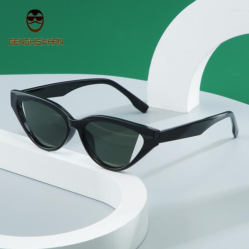 

Sunglasses Fashion Cat Eye Luxury Designer Women Patchwork Vintage Elegant Hollow Out Triangular Lentes De Sol