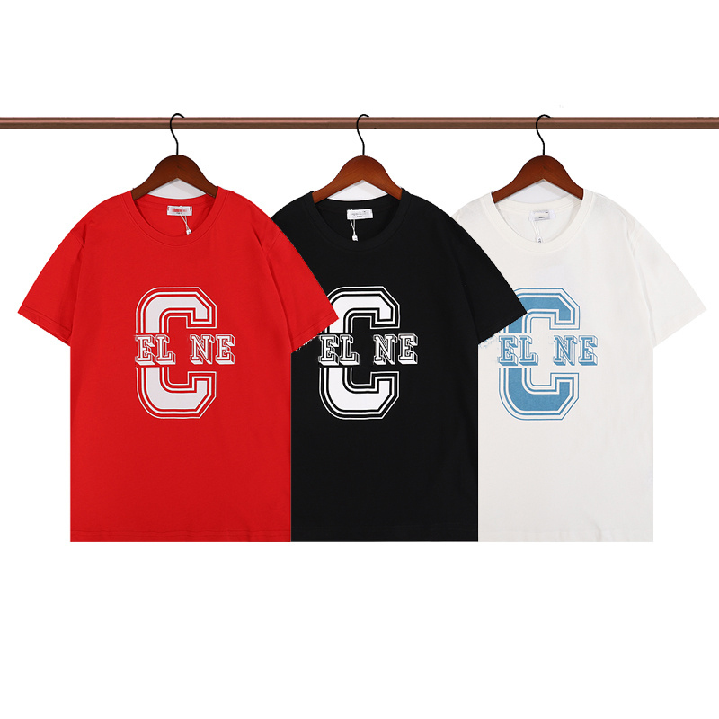 

Designer T Shirt Summer Short Sleeved t shirt Men Women Designer Tshirt Print Round Neck Pullover Tee Cotton Tshirt, Red