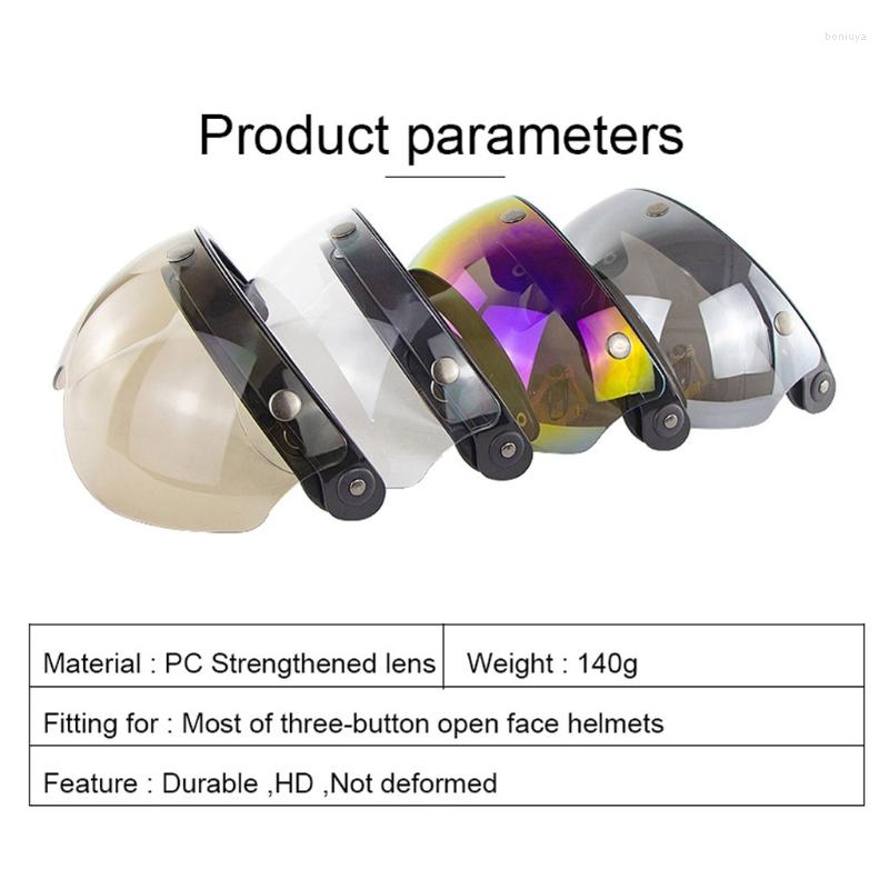 

Motorcycle Helmets Universal Windproof 3-Snap Helmet Visor Front Flip Up Wind Shield Lens For Sunglasses, Clear