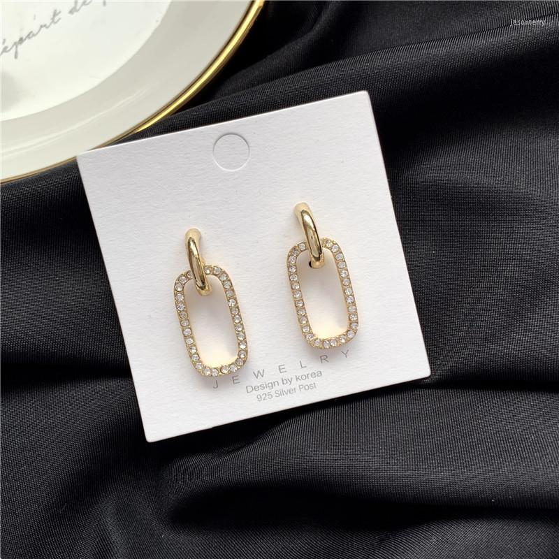 

Dangle Earrings Korean Pendants Women's Crystal Hollow Ear Drop Aretes De Mujer