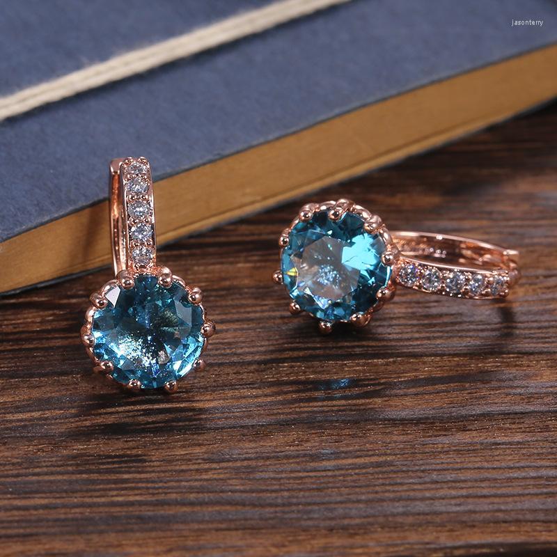 

Dangle Earrings Korean Style Fashion Temperament All-match Simple Copper Inlaid Zircon Women's Ear Buckle High-quality