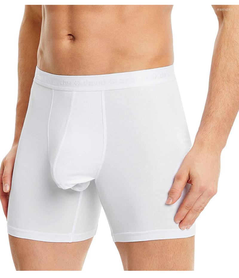 

Underpants Men Underwear Modal Separate Pouches Boxer Briefs With Soft Breathable Dual Pouch Mens Boxers Fitness Sweatpants Quick, White (1 pcs)
