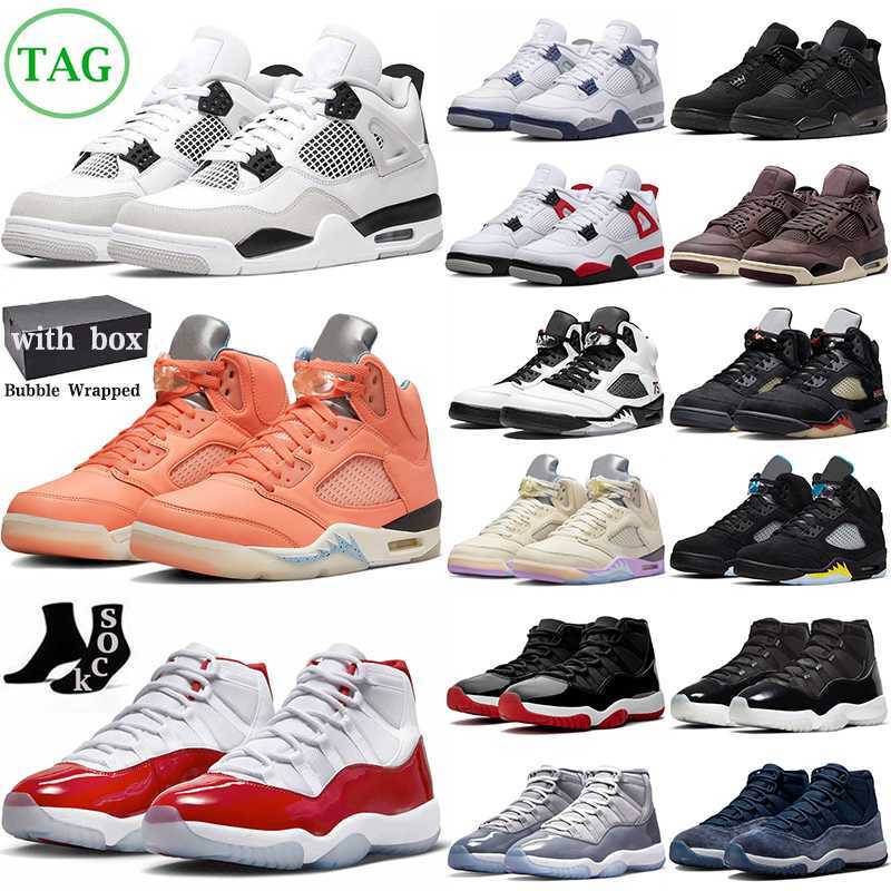 

OG With Box 4 5 11 Mens Basketball Shoes Jumpman 4s Military Black Cat Midnight Navy 11s Bred Cool Grey 5s Crimson Bliss Sail Men Women Outdoor, 4s what the