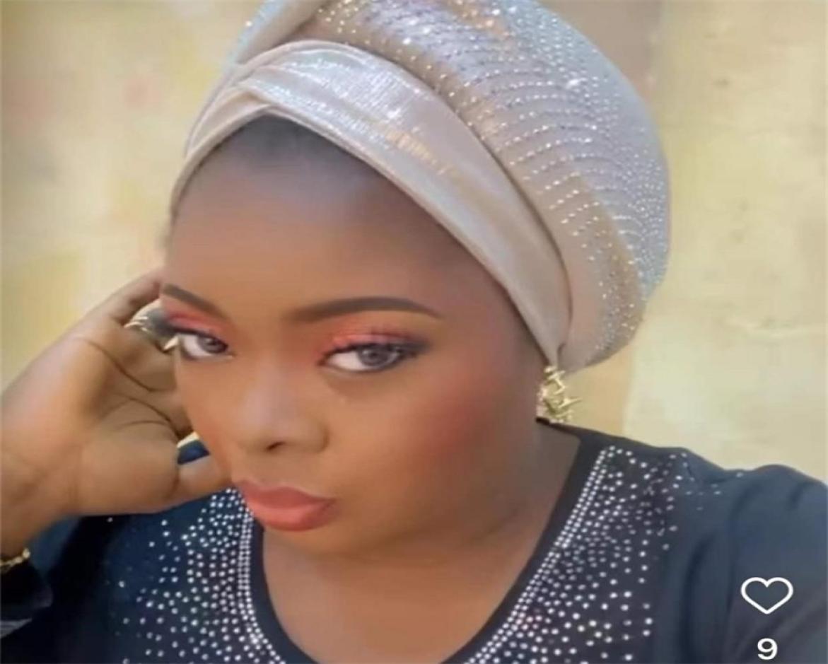 

Fashion Handmade Women African Cap Turban Muslim Hijab Hat Nigerian Wedding Women Headwear Lady Head Wraps Bonnets for Women 220818200841