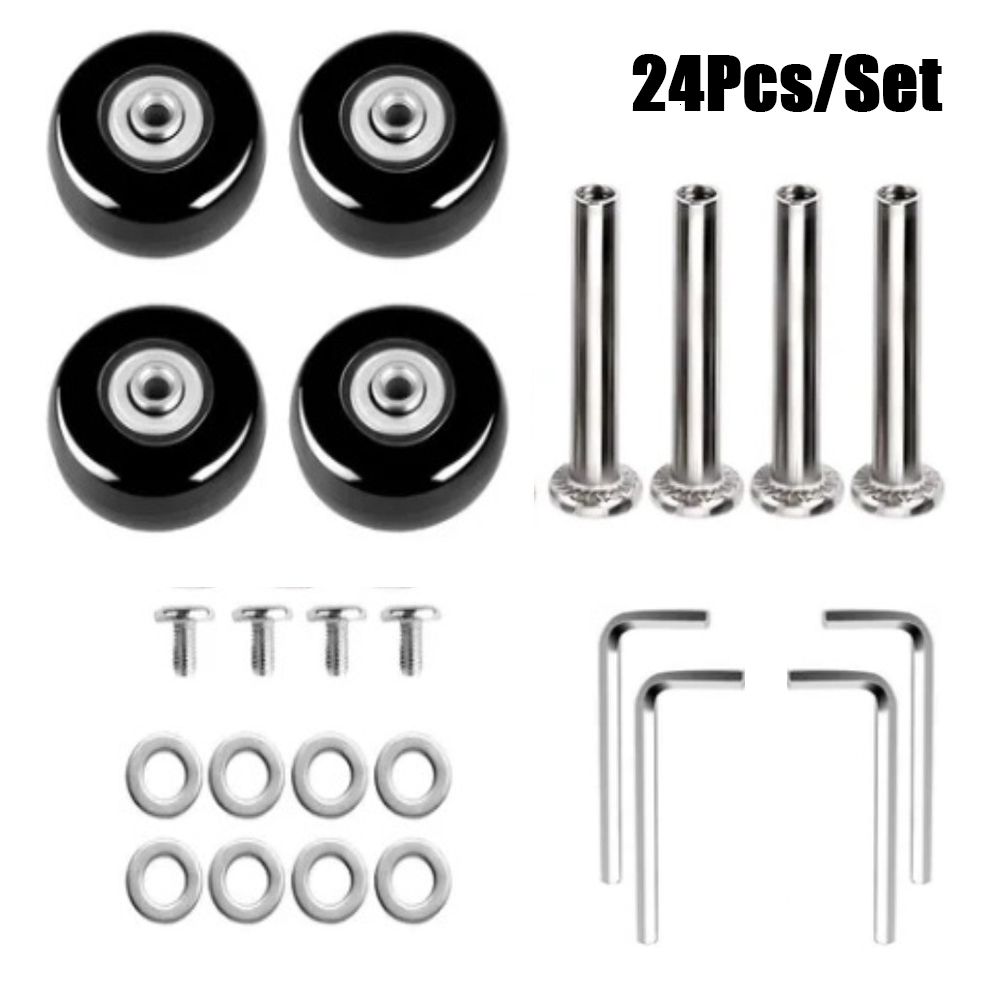 

Bag Parts Accessories 24Pcs/Set Suitcase Parts Axles Dia40mm/50mm/60mm Silent Travel Luggage Wheels Casters Repair Replacement Axles Repair Kit 230509