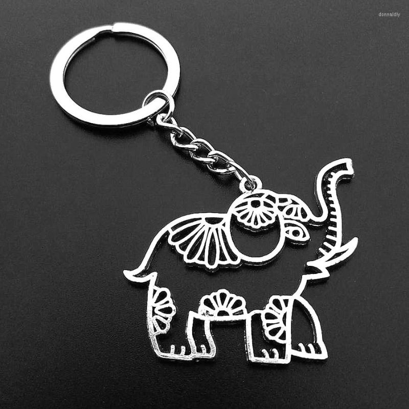 

Keychains Tribal Ethnic Elephant Unique Bohemia Gift Key Holder Lotus Jewelry Hand Car Keychain For Women