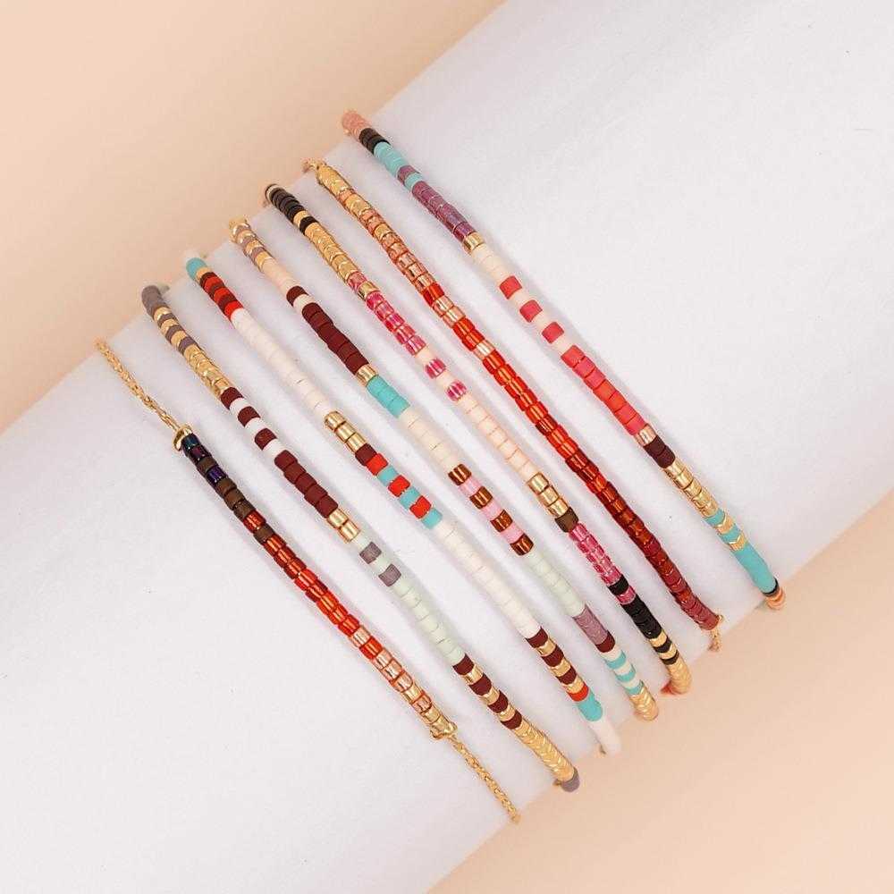 

Bohemian Ethnic Style Strands Colorful Glass Beads Beaded Womens Small Bracelet