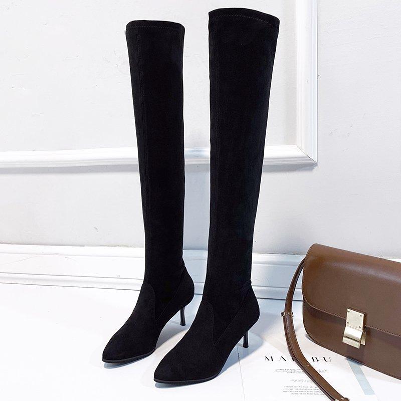 

Boots Stretch High-heeled Women's Shoes Over The Knee Sexy Were Thin Stiletto 2023, Black
