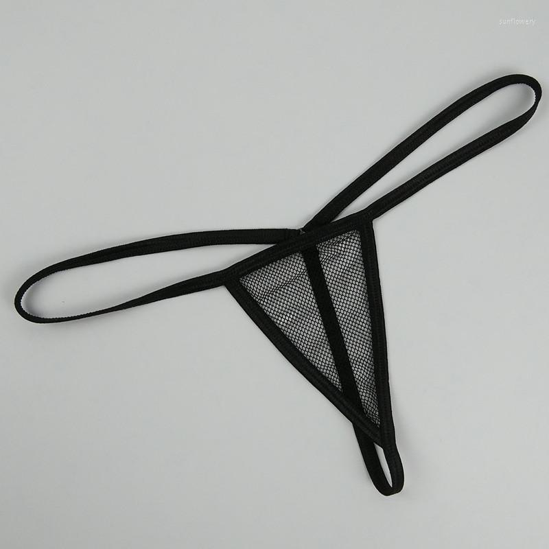 

Women's Panties Sexy Mesh Thongs And G Strings Transparent Sheer Mini Micro Bikini Tanga T Back Low Rise Women Erotic Lingerie Underwear, Black