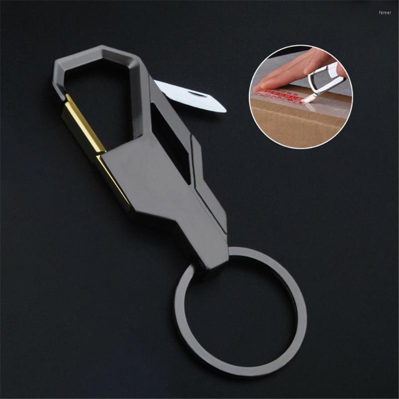 

Keychains Multi Functional Hidden Knife Metal Key Chain Waist Hanging Car Business Gift Accessories Unpacking Tool