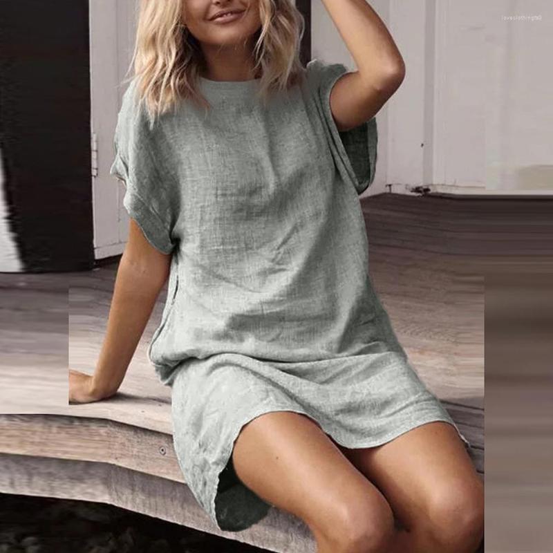 

Casual Dresses Women Shirt Dress Summer Fashion Short Sleeve Midi Female Clothing Sexy Vestidos Elegant T-Shirts, Royal blue