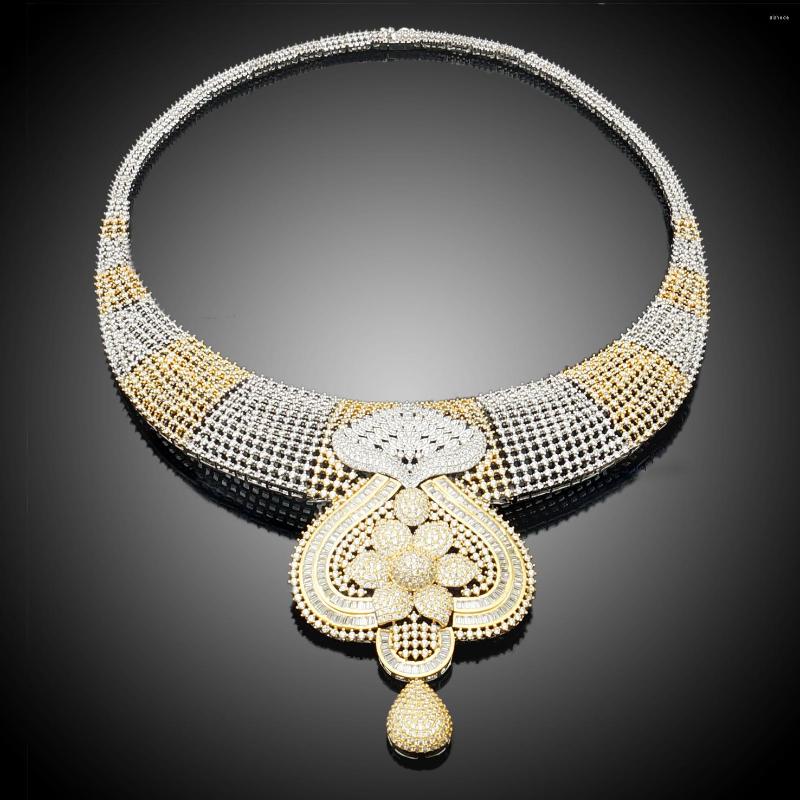 

Necklace Earrings Set Yulaili Luxury Bridal Fashion Full Cubic Zircon Bracelet Ring Women Wedding Party Accessories, Picture shown