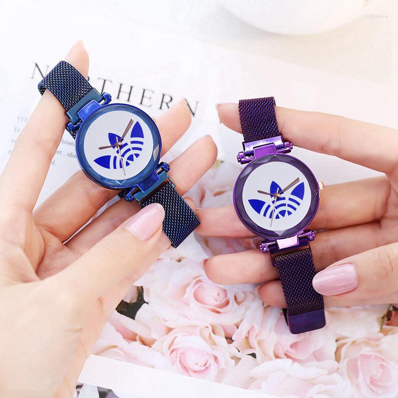 

Wristwatches Brand Watch Luxury Women Watches Magnetic Female Wristwatch Waterproof Clock Relogio Feminino Montre Femme, Blue