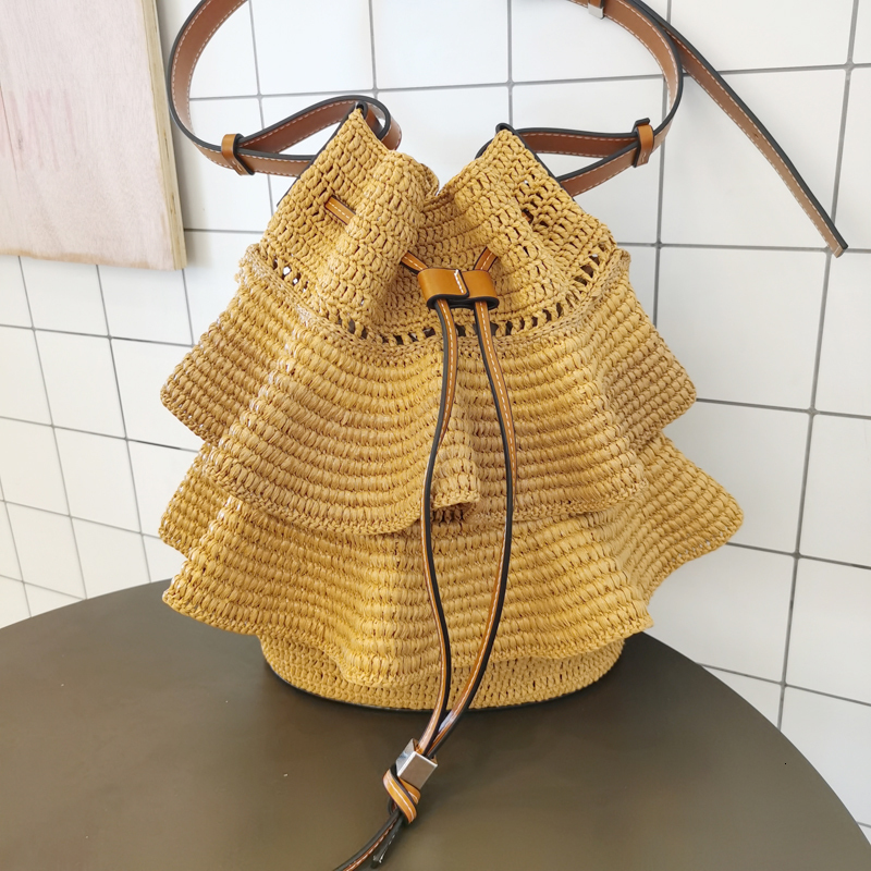 

Bag Parts Accessories Handmade Handbag Shoulder Strap Hollow Drawstring Woven Bag Set Bucket Bag Leather With Bag Bottom Belt Bag For DIY Backpack 230509