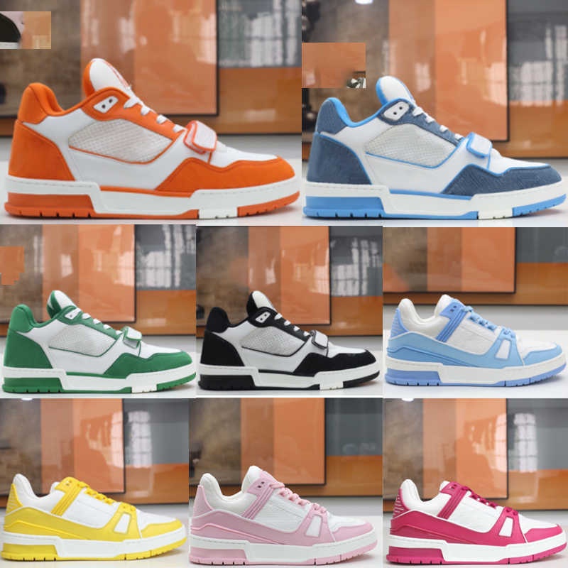 

Men Trainer Sneakers Designer Sneaker Calfskin Leather Vintage Basketball Sneaker Platform Shoe Trainers Rubber Outsole Shoes With Box 38-46 NO401, 28