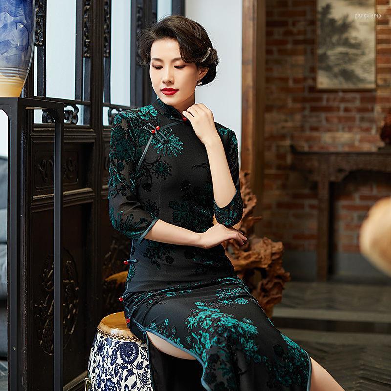 

Ethnic Clothing Chinese Style Women Traditional Cheongsam Dress Qipao Vintage Slim Retro Elegant Party