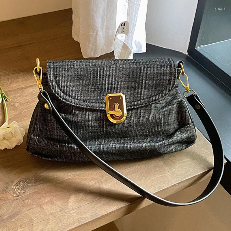 

Evening Bags Brand Designer Denim Small Shoulder Bag For Women Fashion 2023 Summer Ladies Handbag Vintage Style Female Underarm Crossbody, Black