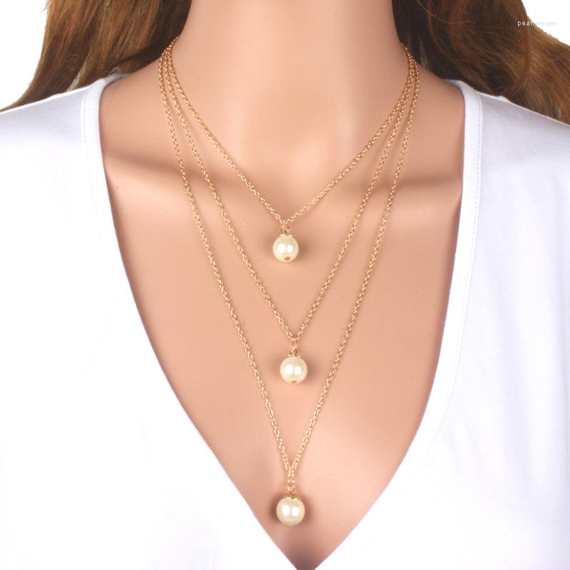 

Chains Long Pearl Necklace For Women Girls Layered Gift HerChains