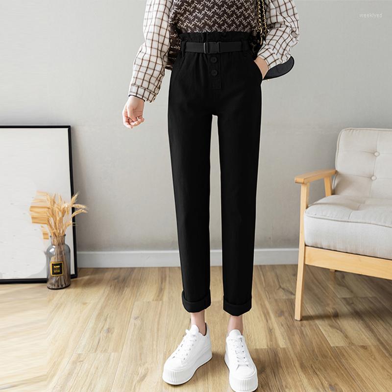 

Women' Pants Spring Autumn Black Solid Women Loose Casual Khaki All Match Korean Fashion Street Wear Lady Harem 2023